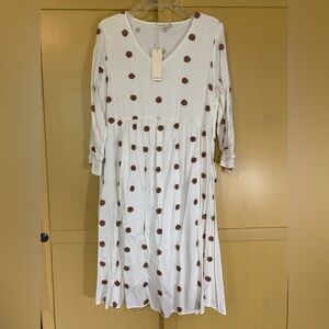 Roolee Ivory Blouse with Chocolate Dots
